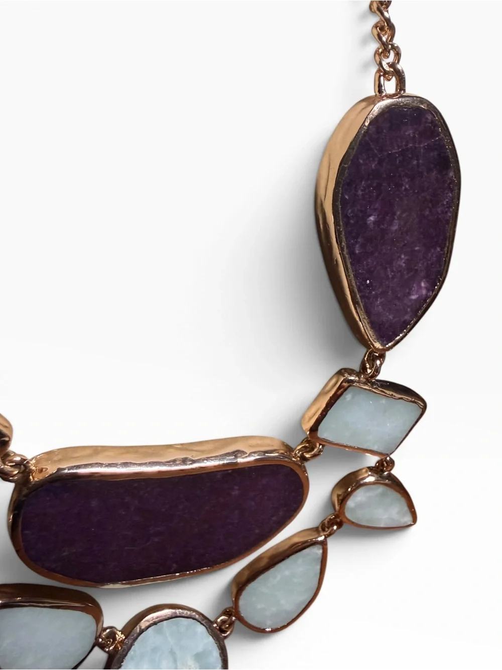 Vince Camuto Purple Blue Semi Precious Stone Statement Necklace NWT